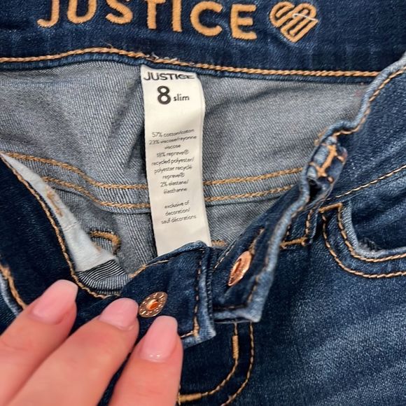 2 pair Justice jeans size 8 slim - Picture 7 of 9